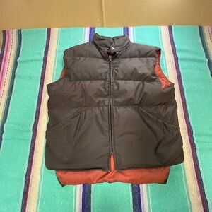 William Barry Struggle Gear Puffer Vest Mens L Brown Down Filled Vintage USA